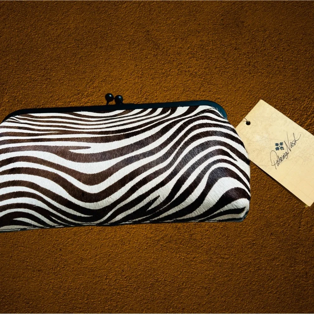 Patricia Nash Brown Gorgeous Zébra Haircalf Collection Set (Clutch & Wallet) - Picture 5 of 10